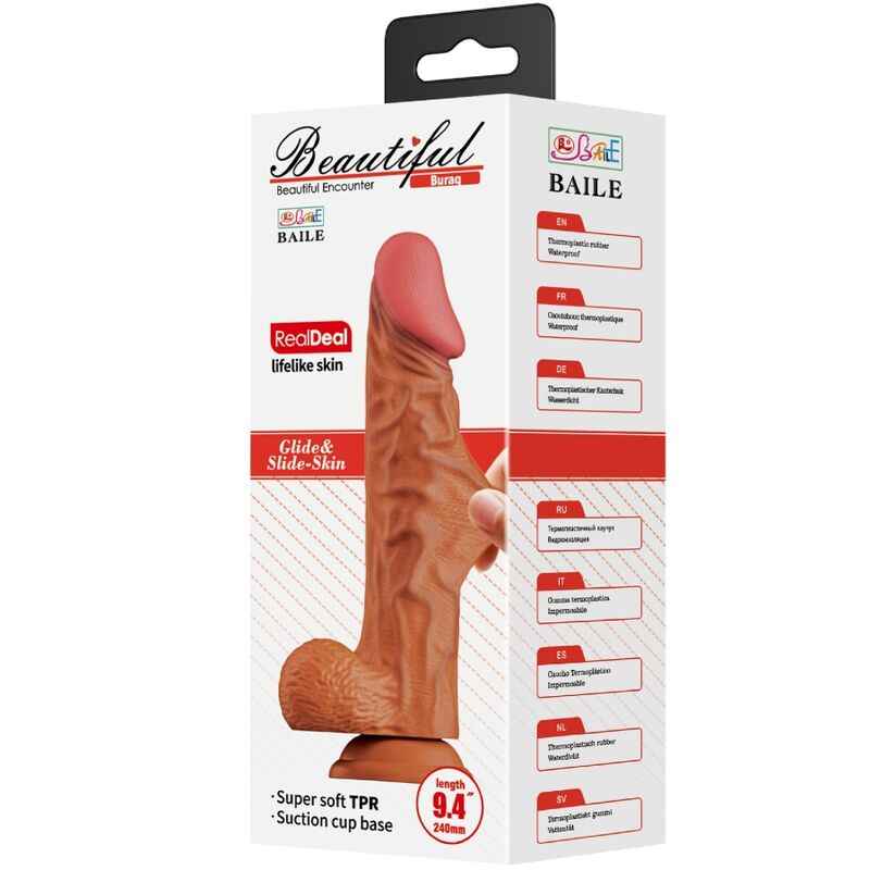 BAILE - BURAQ DILDO REALÍSTICO 24 CM CARNE