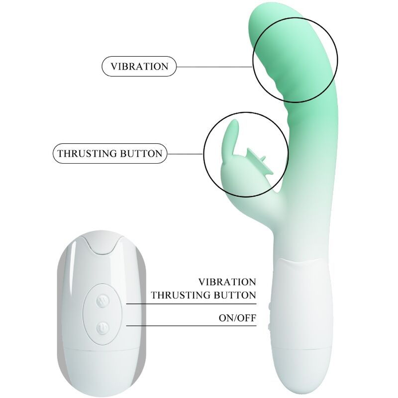 PRETTY LOVE - BRIGHTY VIBRADOR PONTO G + ESTIMULADOR CLITORIANO 30 VIBRAÇÕES ROSA