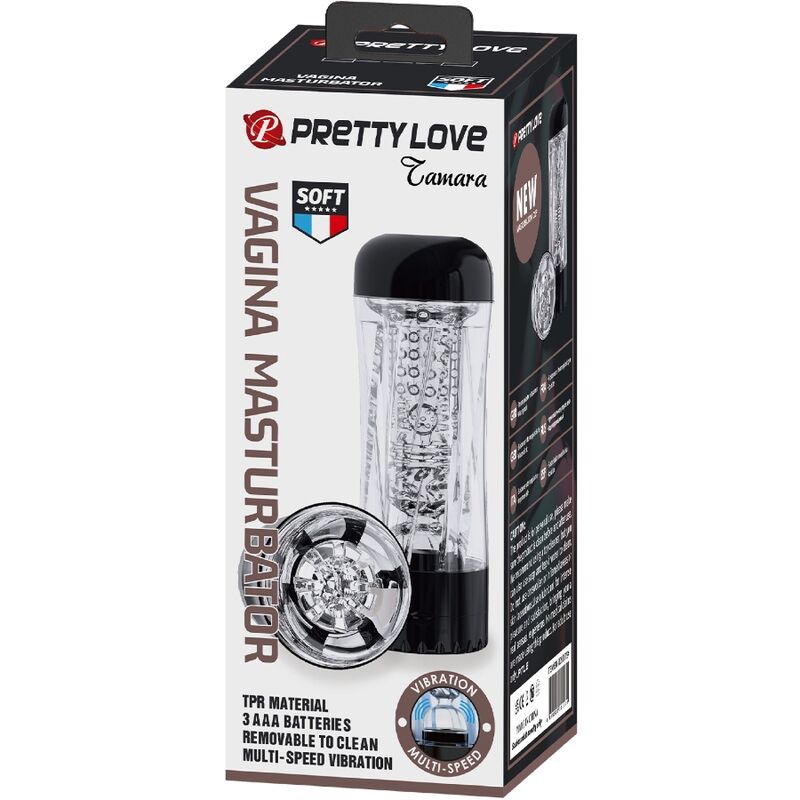 PRETTY LOVE - TAMARA MASTURBADOR MASCULINO VIBRATÓRIO MULTIVELOCIDADE PRETO