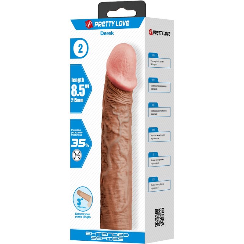 PRETTY LOVE - DEREK EXTENSÃO PARA PÉNIS +7,6 CM TOM MULATO
