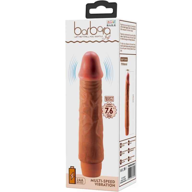 BAILE - JEFF VIBRADOR REALISTA 19,5 CM MULATO