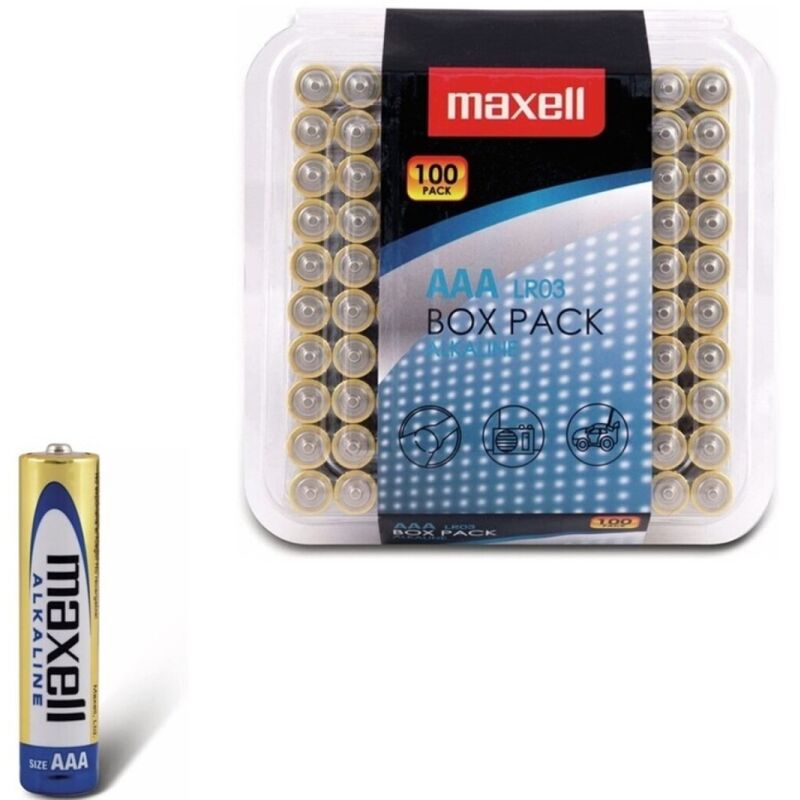 Maxell - Pilha Alcalina AAA LR03 Pack de 100 Pilhas