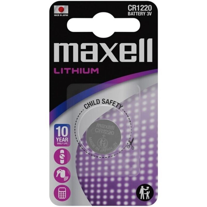 Maxell - Bateria de Lítio Botão CR1220 3V Blister 1