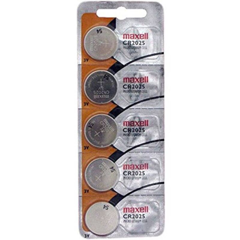 Maxell - Bateria de Lítio Botão CR2025 3V Blister 5 Unidades