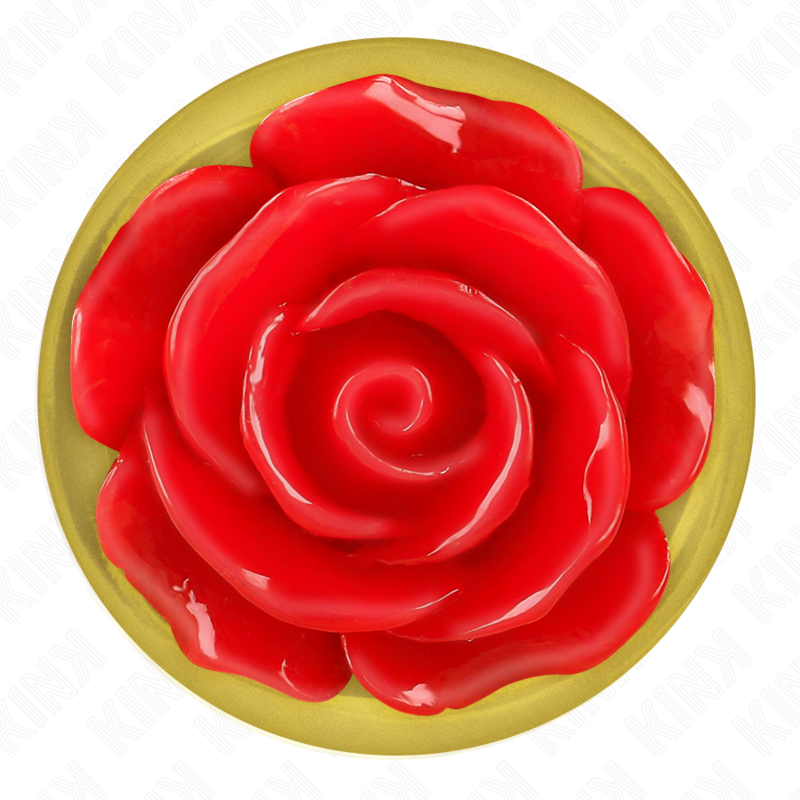 KINK - PLUG ANAL DOURADO COM ROSA VERMELHA TAM. M