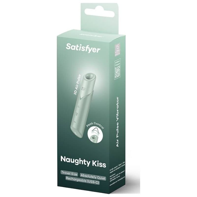 SATISFYER - NAUGHTY KISS ESTIMULADOR CLITORIANO POR ONDAS VERDE ÁGUA