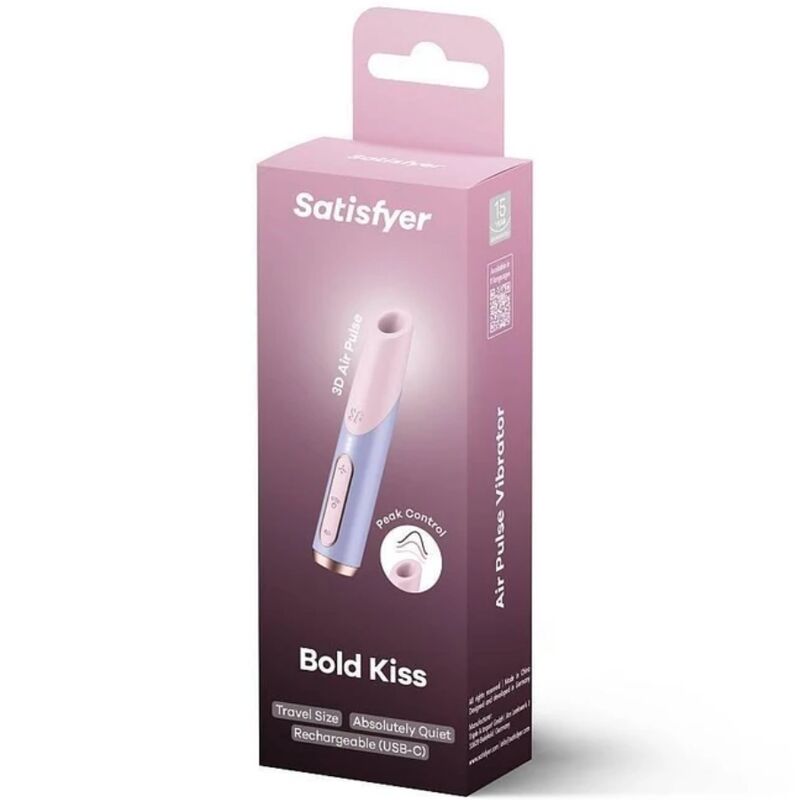 SATISFYER - BOLD KISS ESTIMULADOR CLITORIANO POR ONDAS ROSA/ROXO