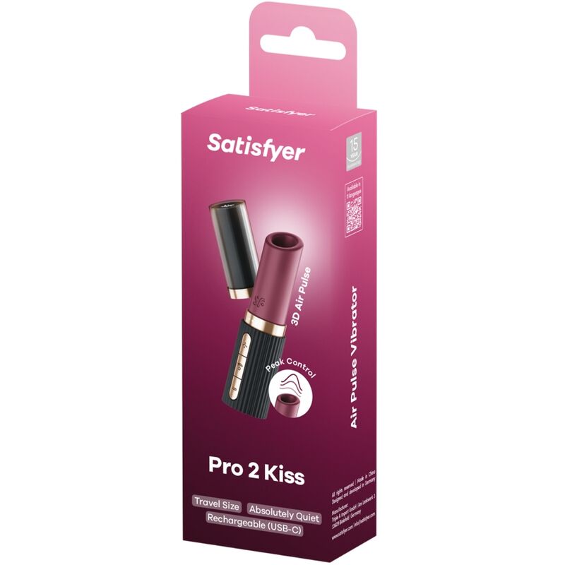 SATISFYER - PRO 2 KISS ESTIMULADOR CLITORIANO POR ONDAS GRANATE / PRETO