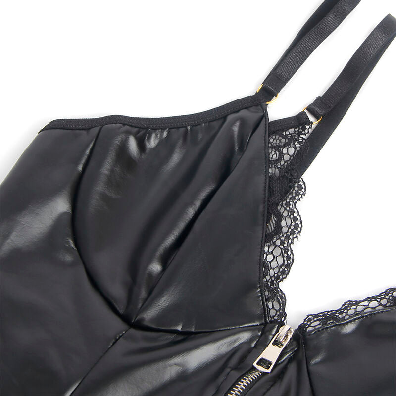 SUBBLIME - 955458 BODY COM FECHO EM COURO PRETO S/M