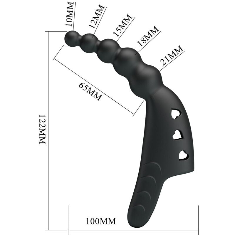 PRETTY LOVE - JORDIN VIBRADOR DE DEDO 10 VIBRAÇÕES PRETO