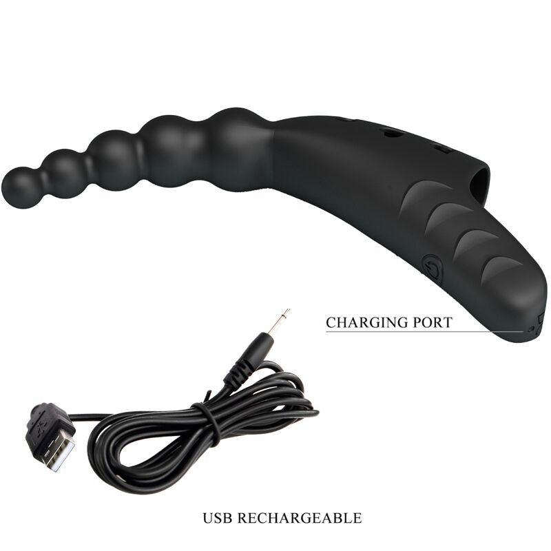 PRETTY LOVE - JORDIN VIBRADOR DE DEDO 10 VIBRAÇÕES PRETO
