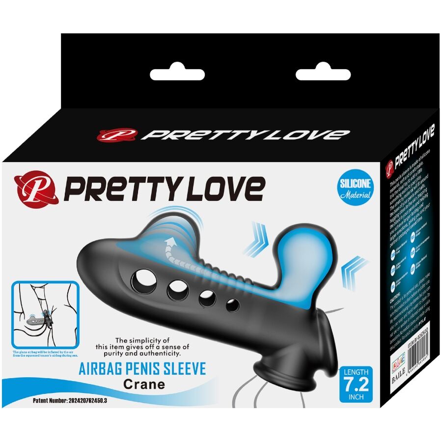 PRETTY LOVE - CRANE CAPA PARA PÉNIS COM AIRBAG PRETA