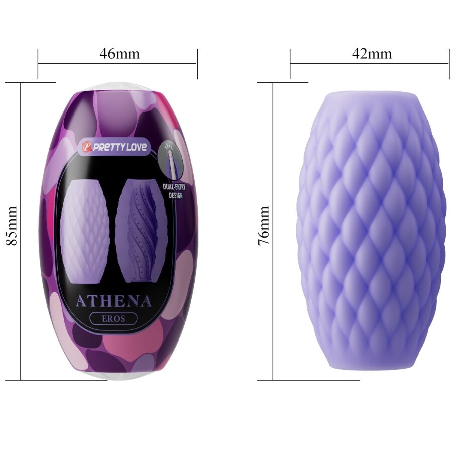PRETTY LOVE - MASTURBADOR MASCULINO SILICONE ATHENA EROS ROXO