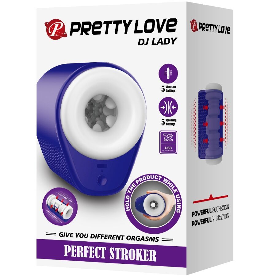 PRETTY LOVE - DJ LADY MASTURBADOR MASCULINO COM VIBRAÇÃO 5 MODOS ROXO