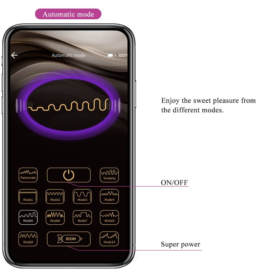 PRETTY LOVE - LEVIATHAN APP-CONTROLLED VIBRATOR PURPLE