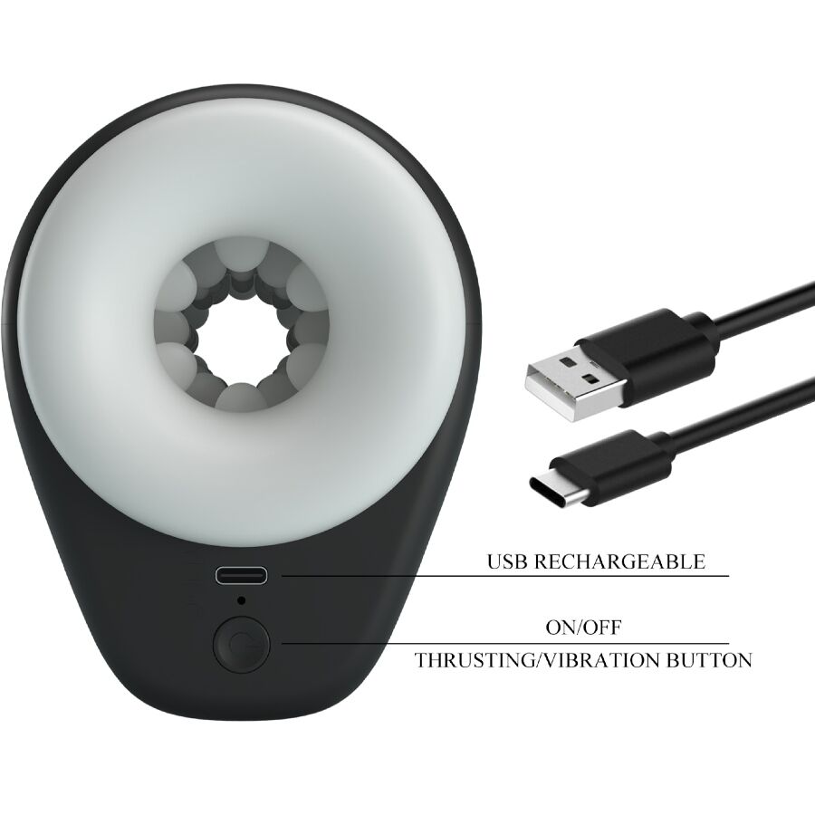 PRETTY LOVE - DJ GIRL MALE MASTURBATOR WITH VIBRATION 5 MODES BLACK