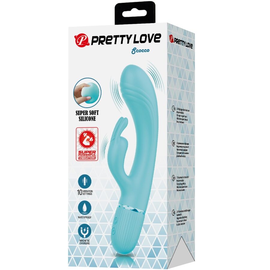 PRETTY LOVE - SCOCCO VIBRADOR COELHO TURQUESA