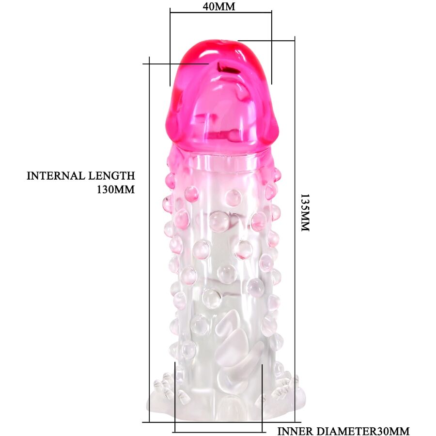 PRETTY LOVE - WILFORD REALISTIC ENLARGEMENT SLEEVE WITH PINK EMBOSSED PENIS