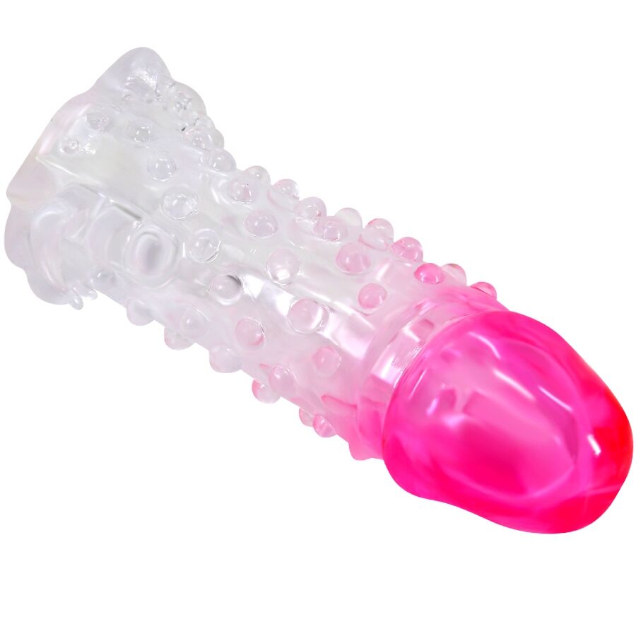 PRETTY LOVE - WILFORD REALISTIC ENLARGEMENT SLEEVE WITH PINK EMBOSSED PENIS