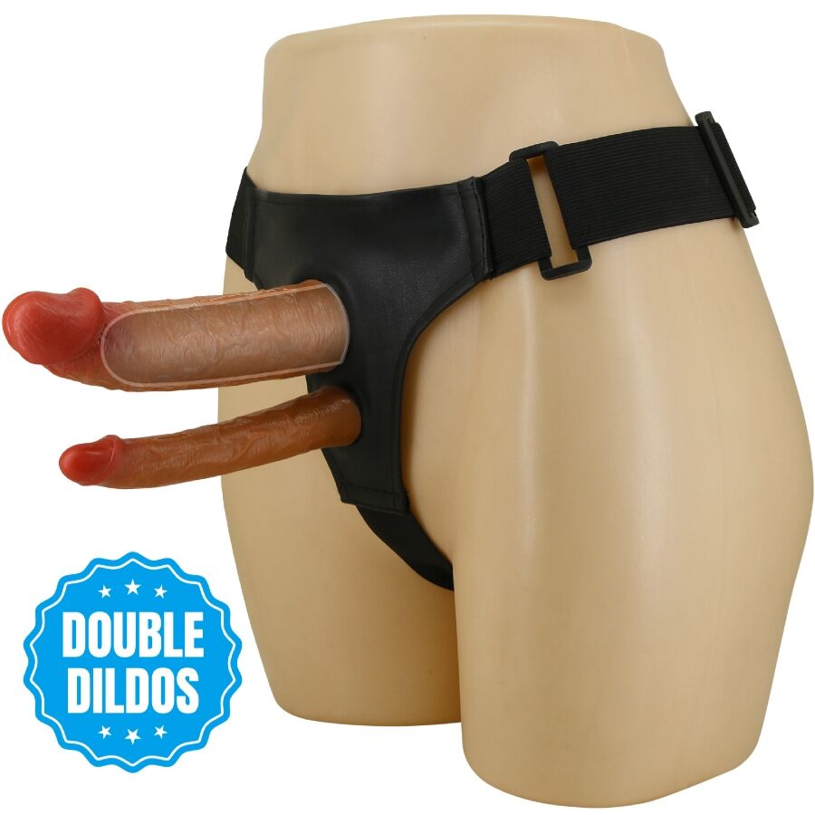 PRETTY LOVE - KEAVEN HARNESS BRIEFS UNIVERSAL & CONFORTÁVEL COM DILDO DUPLO