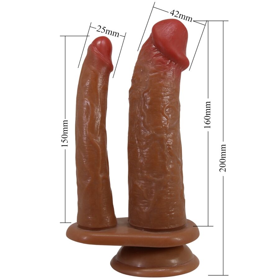 PRETTY LOVE - HULBERT DILDO DUPLO REALISTA COM VIBRAÇÃO MULATO