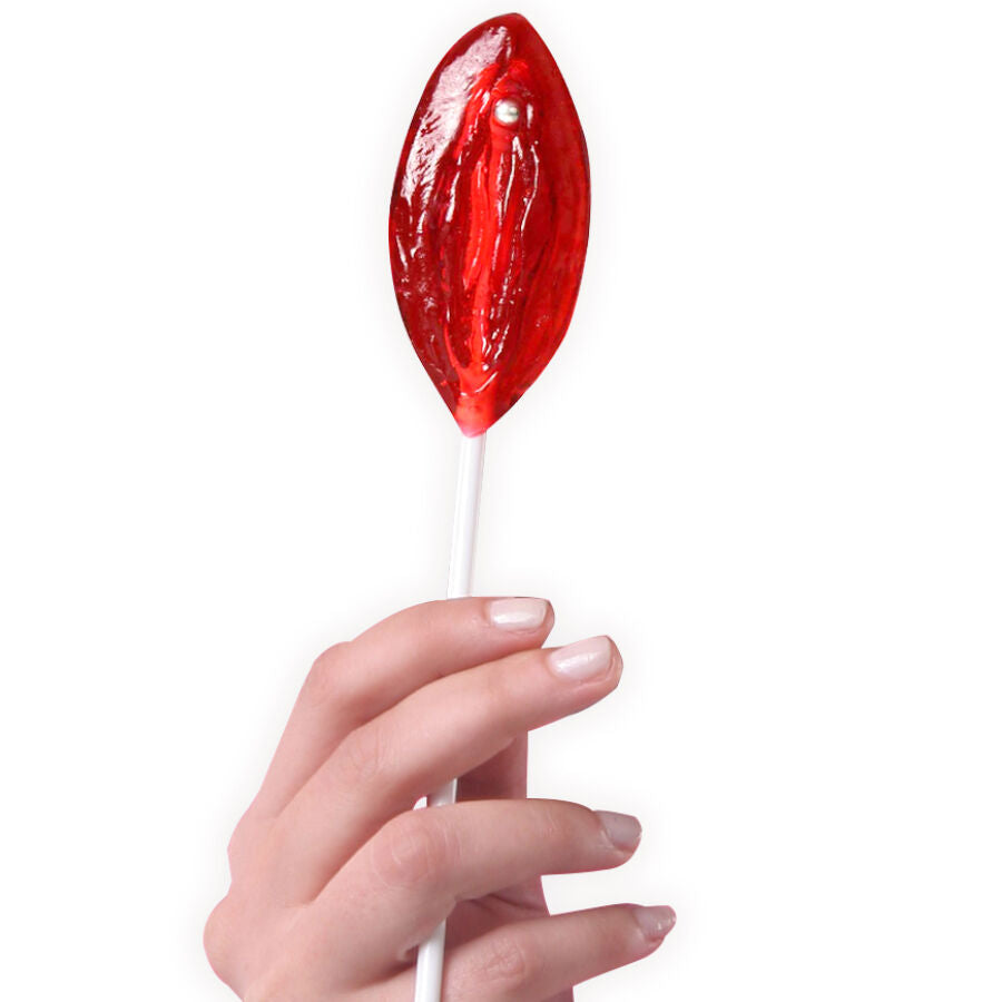 SECRETPLAY - DISPLAY WITH 40 STRAWBERRY FLAVOR VAGINA-SHAPED LOLLIPOPS