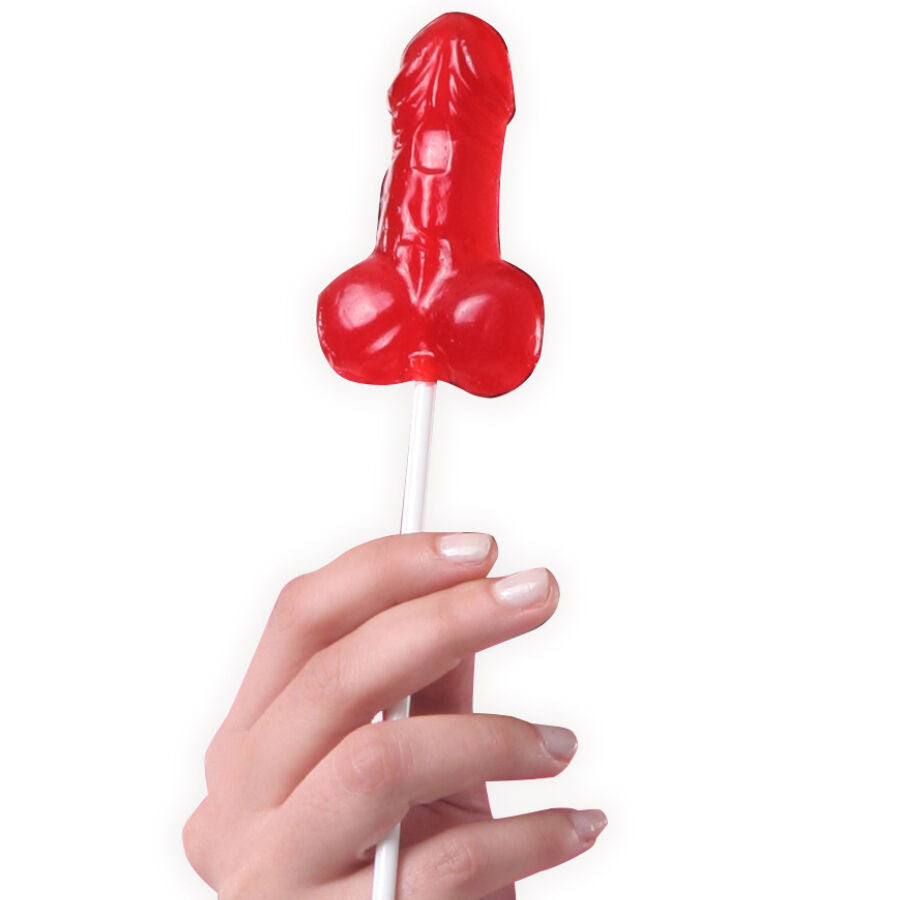 SECRETPLAY - DISPLAY WITH 40 PENIS-SHAPED LOLLIPOPS STRAWBERRY FLAVOR