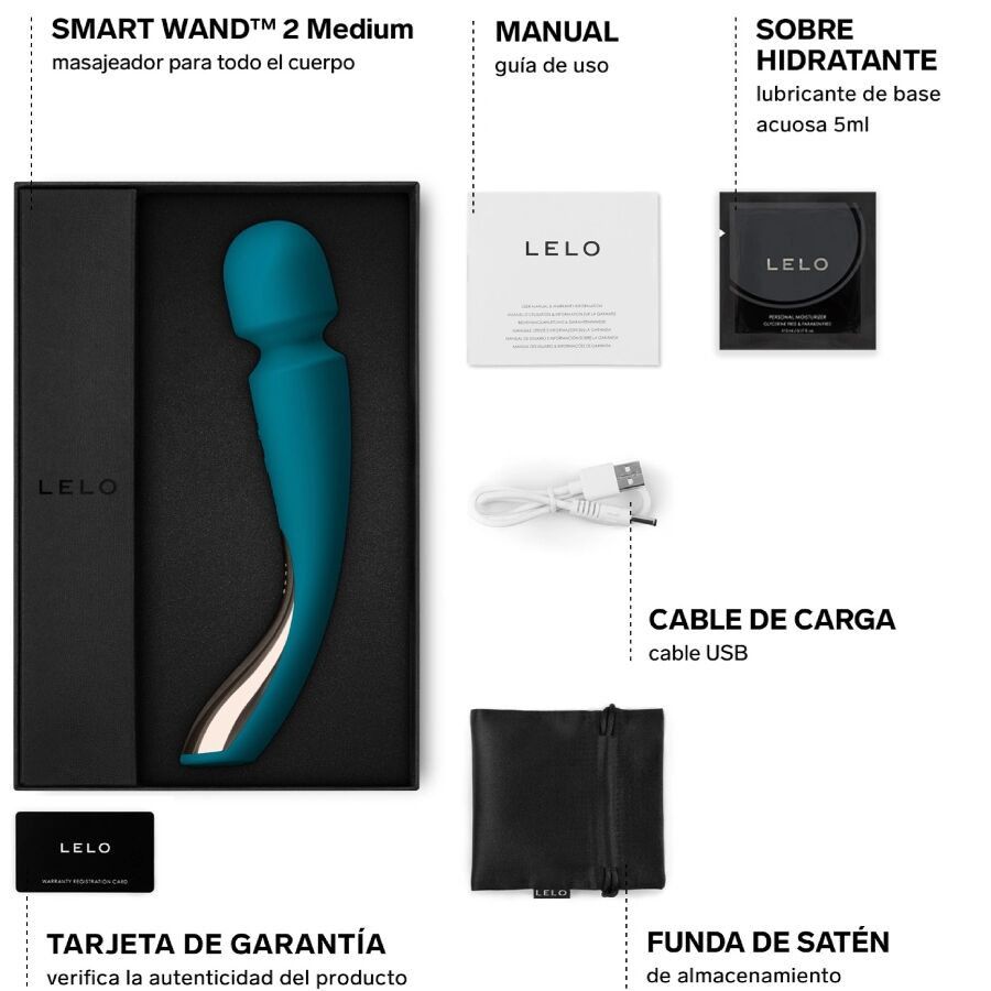LELO - SMART WAND 2 MASSAJADOR MÉDIO VERDE ÁGUA