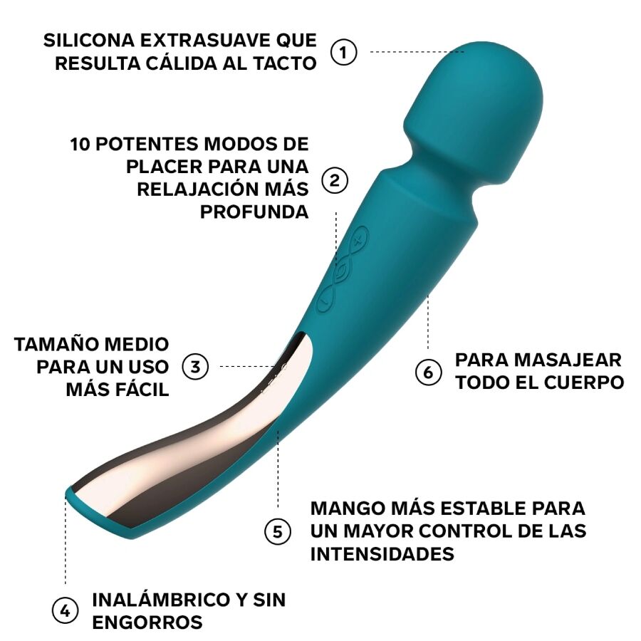 LELO - SMART WAND 2 MASSAJADOR MÉDIO VERDE ÁGUA