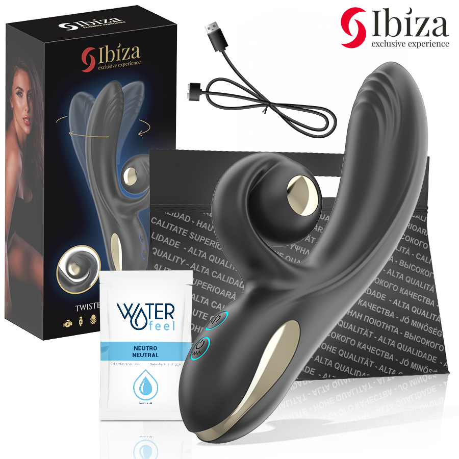 IBIZA - VIBRADOR TWISTER COM ESTIMULADOR DE CURVA E VIBRO-ROTAÇÃO