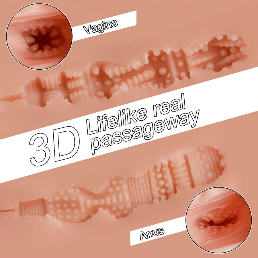 XISE - TRACY VIBRATÓRIO REALISTA MULTIPOSIÇÕES VAGINA E ÂNUS MASTURBADOR
