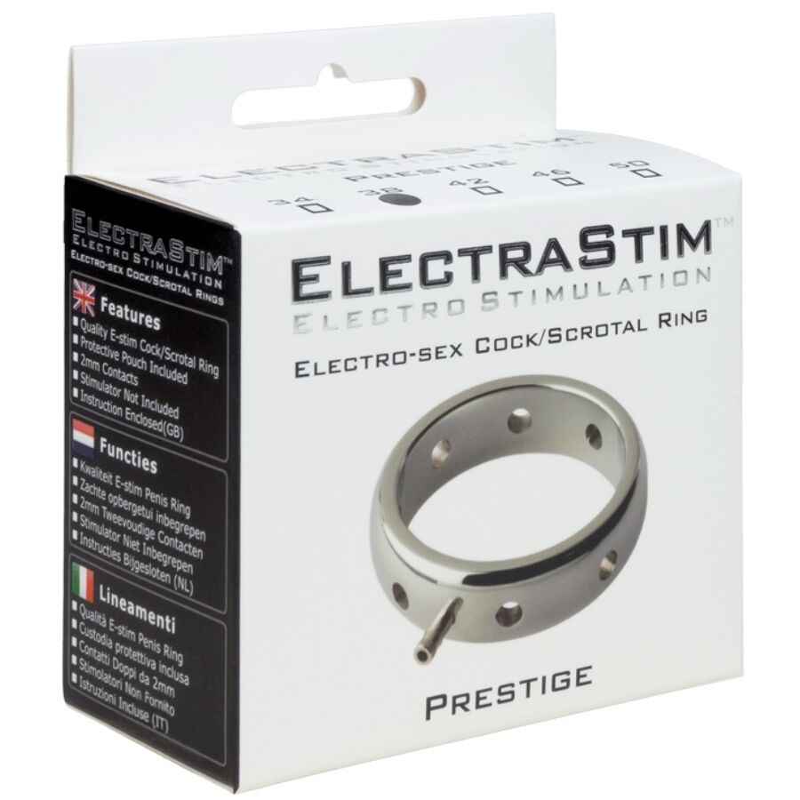ELECTRASTIM - ANEL PENIANO ELETROMAGNÉTICO DE METAL PRESTIGE 42 MM