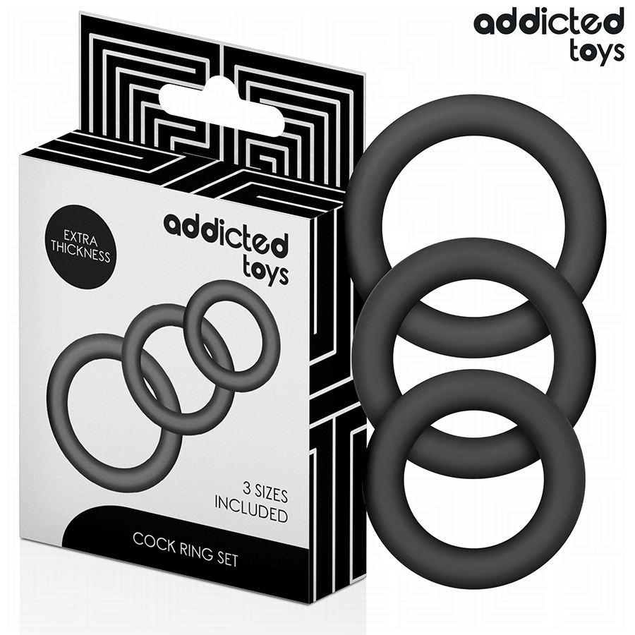 ADDICTED TOYS - CONJUNTO DE ANÉIS DE SILICONE MODELO 1