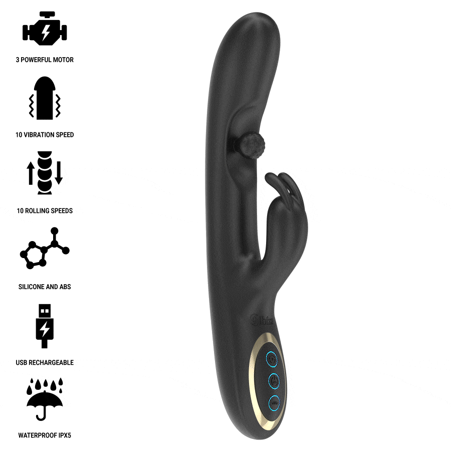 IBIZA - PODEROSO VIBRADOR RABBIT COM PÉROLA ROLANTE MASSAGEADORA