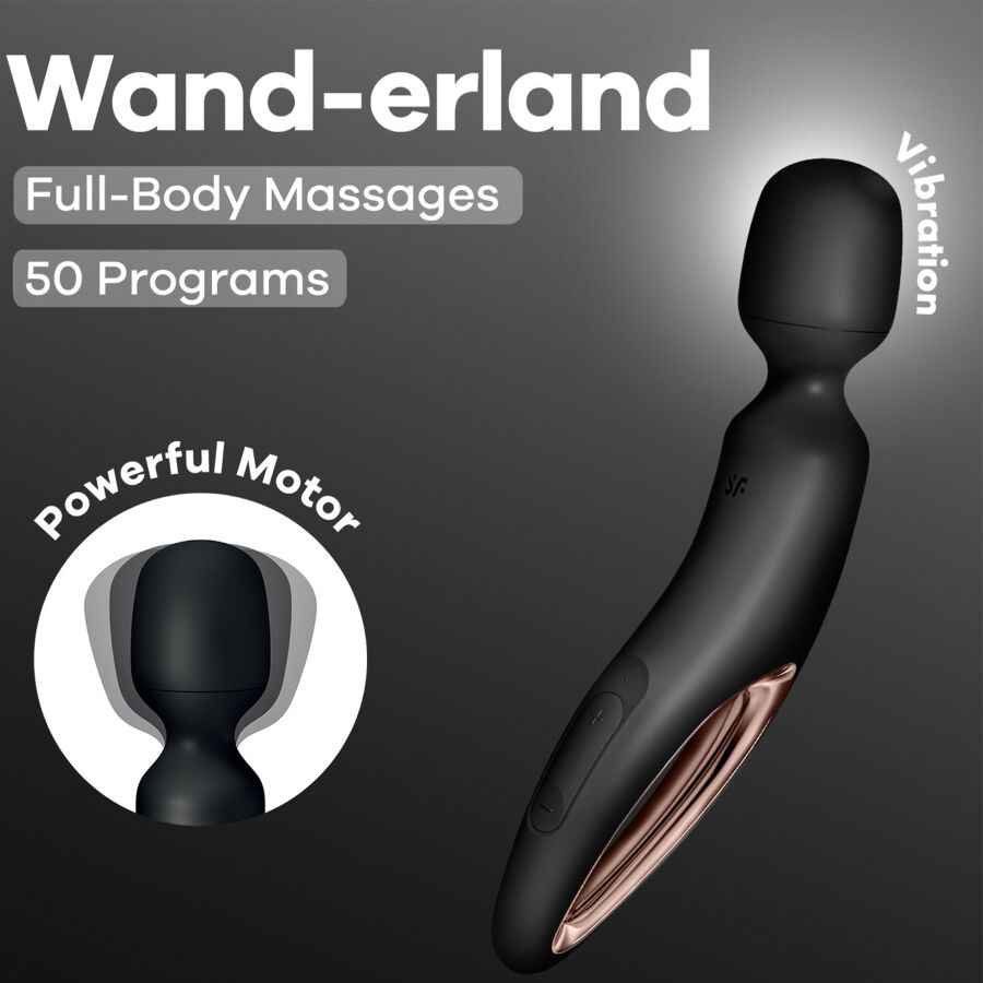 SATISFYER - WAND ERLAND MASSAGEADOR VIBRATÓRIO PRETO