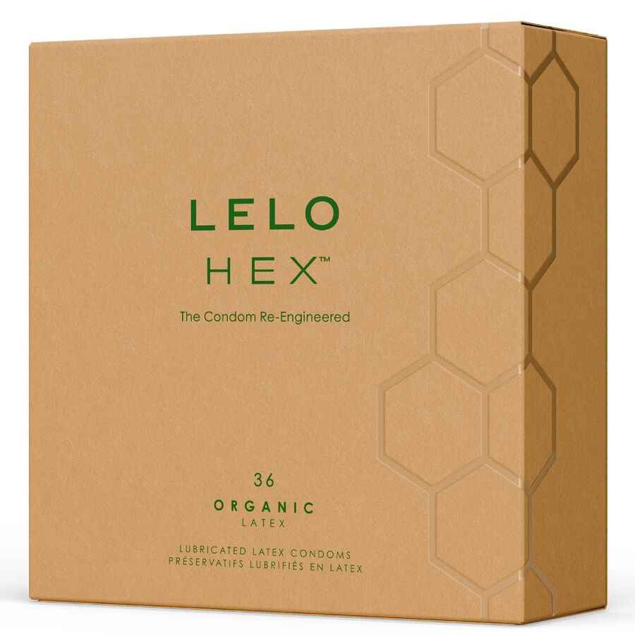 LELO - CAIXA DE PRESERVATIVOS ORGÂNICOS HEX 36 UNIDADES
