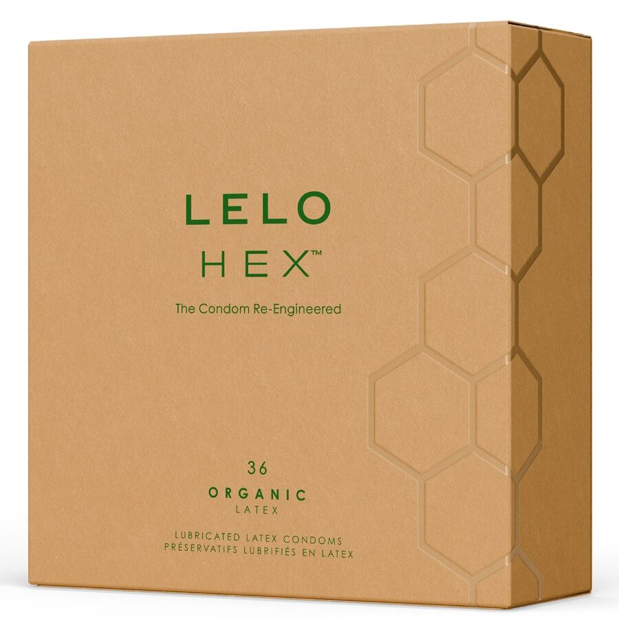 LELO - CAIXA DE PRESERVATIVOS ORGÂNICOS HEX 36 UNIDADES