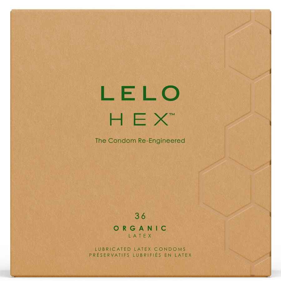 LELO - CAIXA DE PRESERVATIVOS ORGÂNICOS HEX 36 UNIDADES