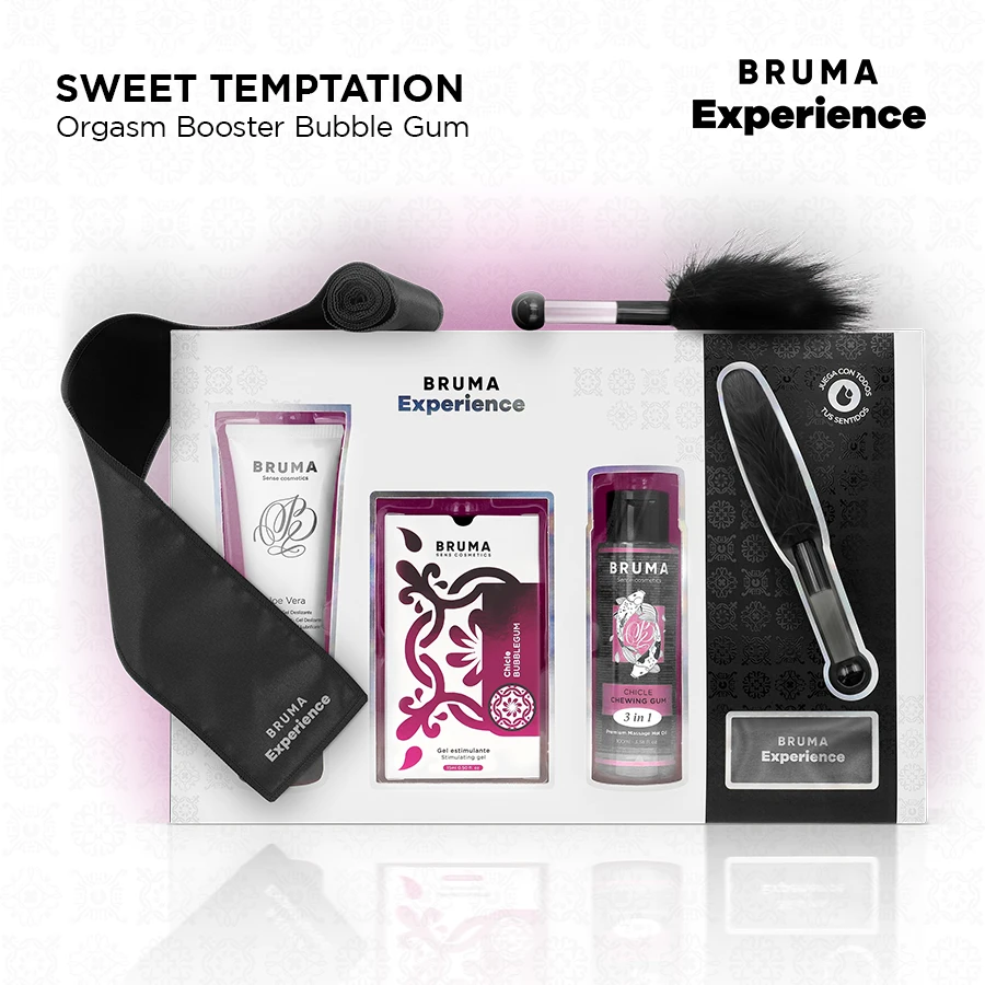 KIT TENTAÇÃO DOCE CHICLETE COM POTENCIADOR DE ORGASMOS - Sex Shop Sexy