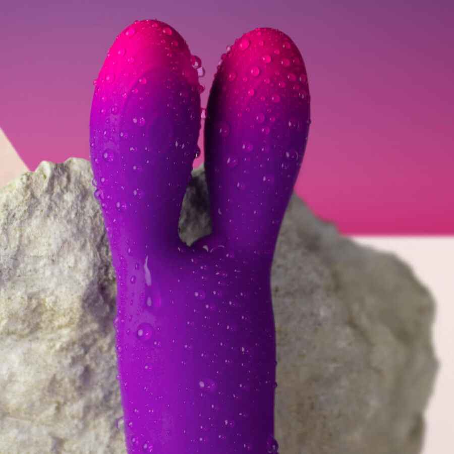 ROCKS-OFF - VIBRADOR FLEXÍVEL GLO-GIRL BUNNY ROXO