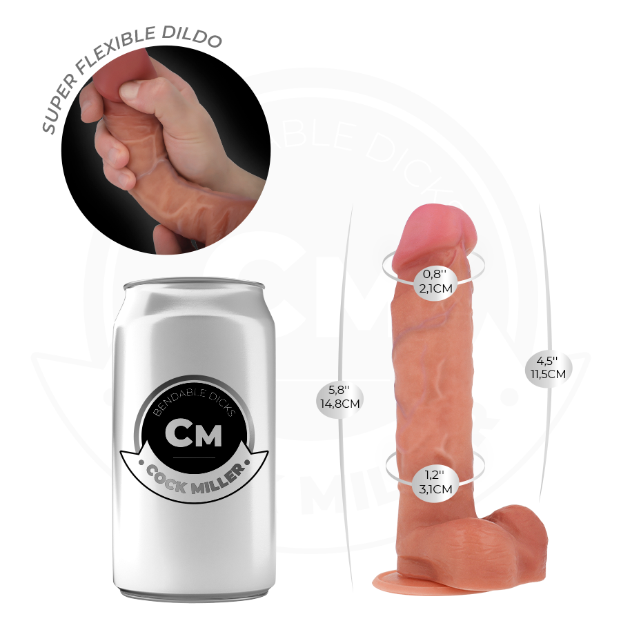 COCK MILLER - DILDO ARTICULÁVEL HIPERREALISTA 14,8 CM