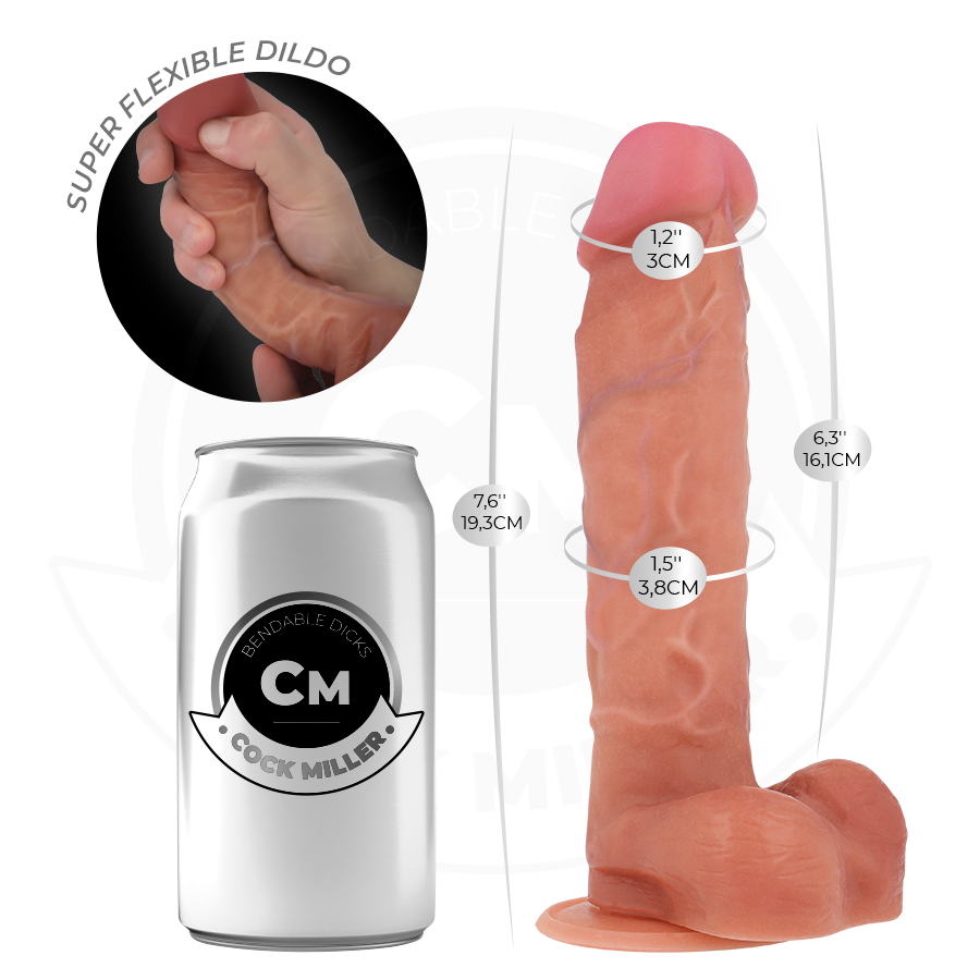 COCK MILLER - DILDO ARTICULÁVEL HIPERREALISTA 19,3 CM