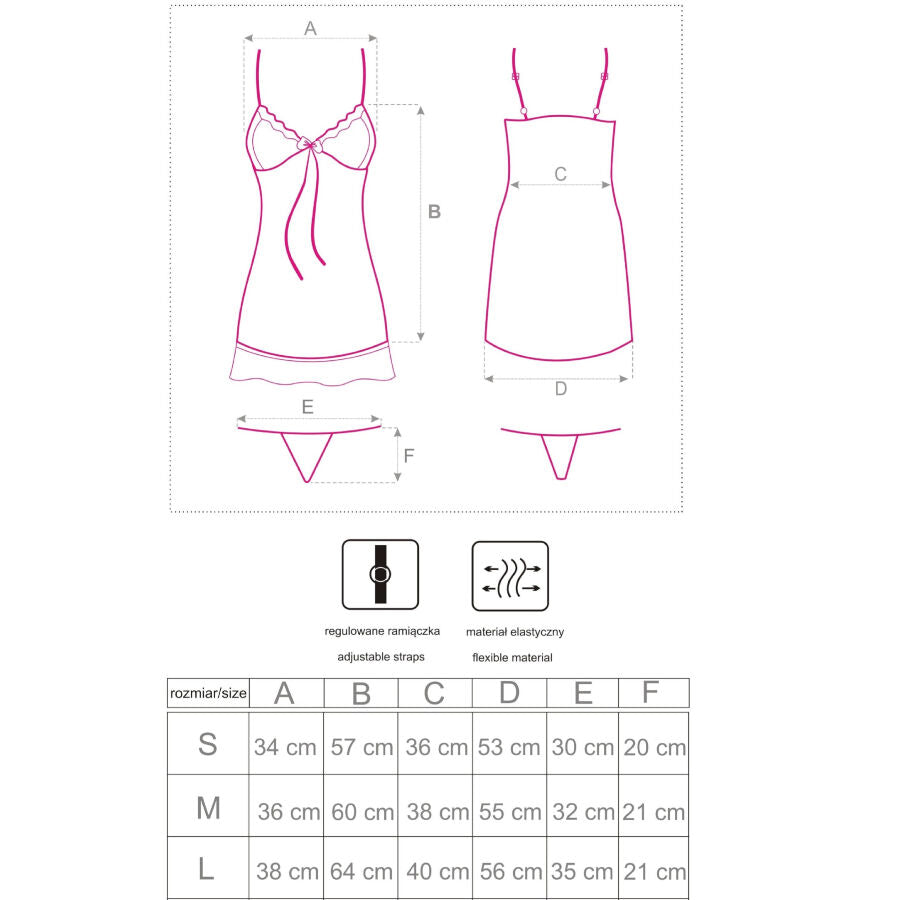 LIVCO CORSETTI FASHION - HYEONA 1710 BABYDOLL + TANGA ROSA