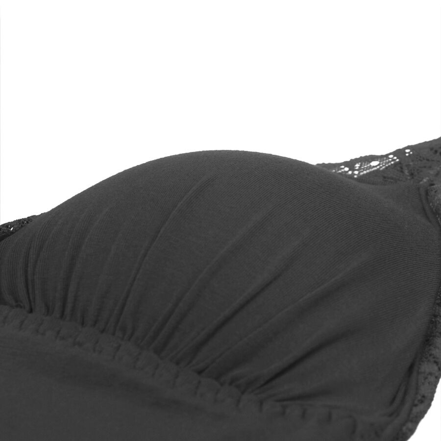 SUBBLIME - BLACK TEDDY WITH FLORAL LACE DETAIL S/M