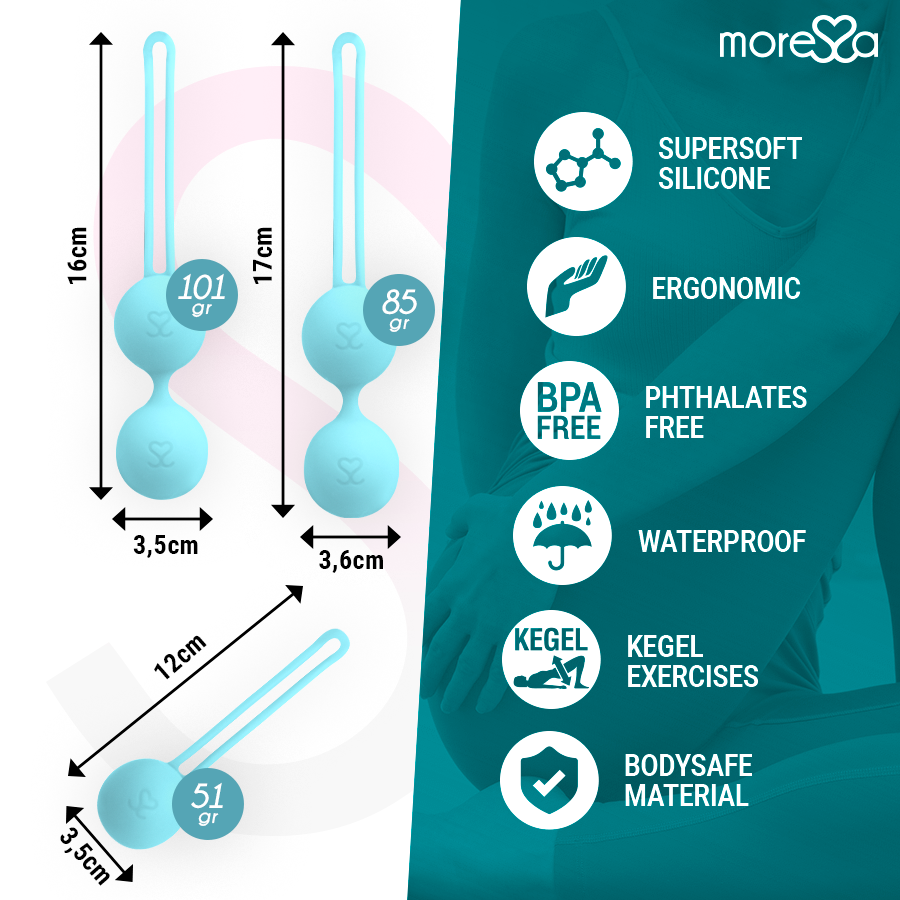 MORESSA - ENSEMBLE OSIAN SILICONE DE QUALITÉ SUPÉRIEURE TURQUOISE
