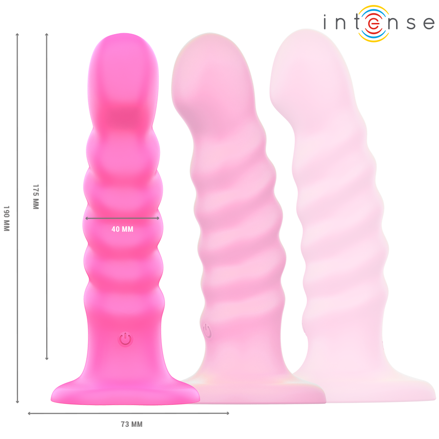 INTENSE - CINDY VIBRATOR SIZE G SPIRAL DESIGN 10 VIBRATIONS PINK WITH REMOTE CONTROL