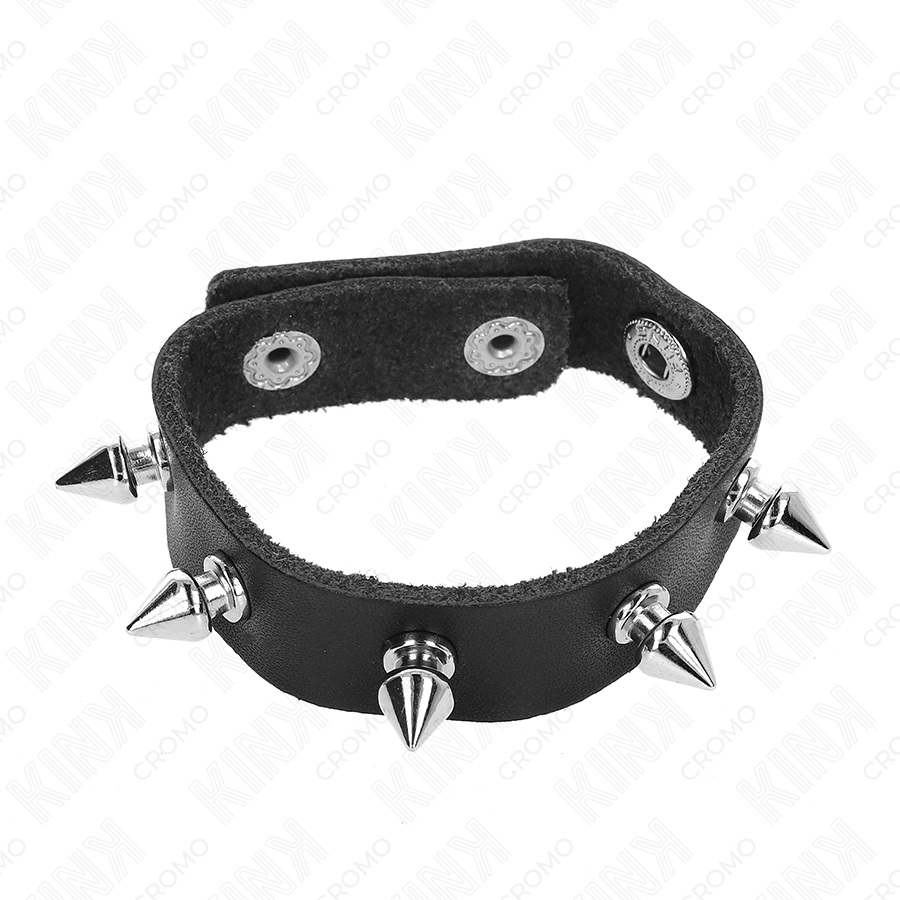 KINK - LEATHER COCK RING WITH TIPS 21.5 X 1.6 CM