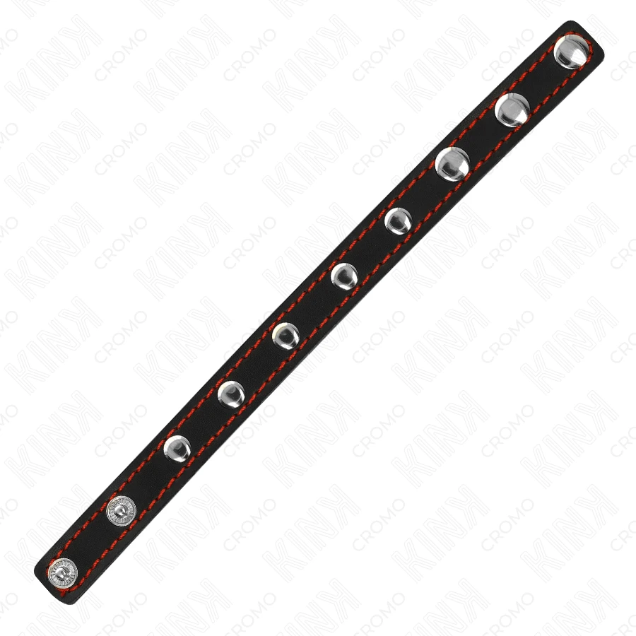 ANEL PENIANO EM COURO COM FECHO DE PRESSÃO FORRO 21 X 1,5 CM - Sex Shop Sexy