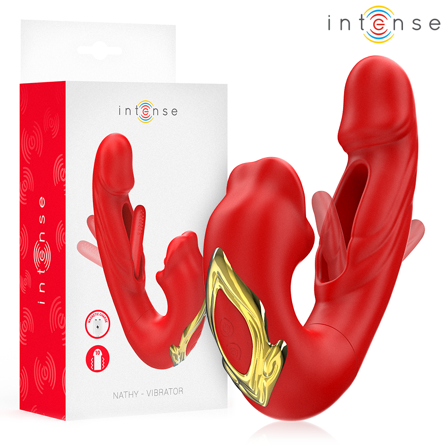 NATHY VIBRADOR DUPLO COM BOCA ESTIMULADORA MULTIFUNÇÃO - Sex Shop Sexy