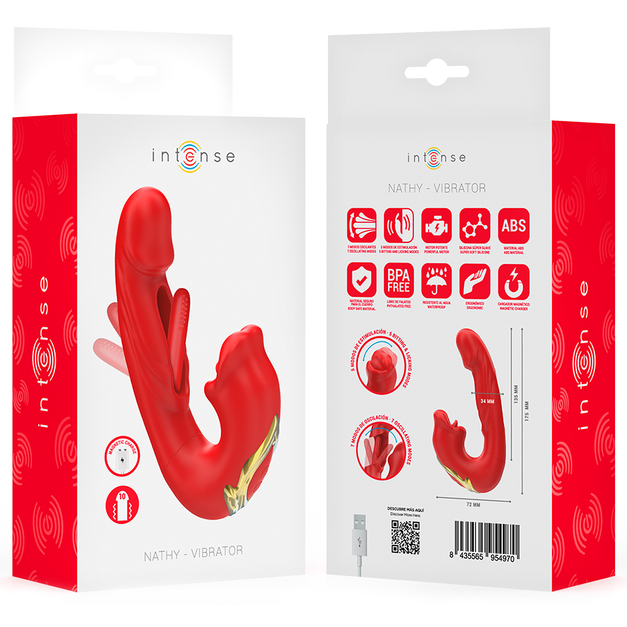 NATHY VIBRADOR DUPLO COM BOCA ESTIMULADORA MULTIFUNÇÃO - Sex Shop Sexy